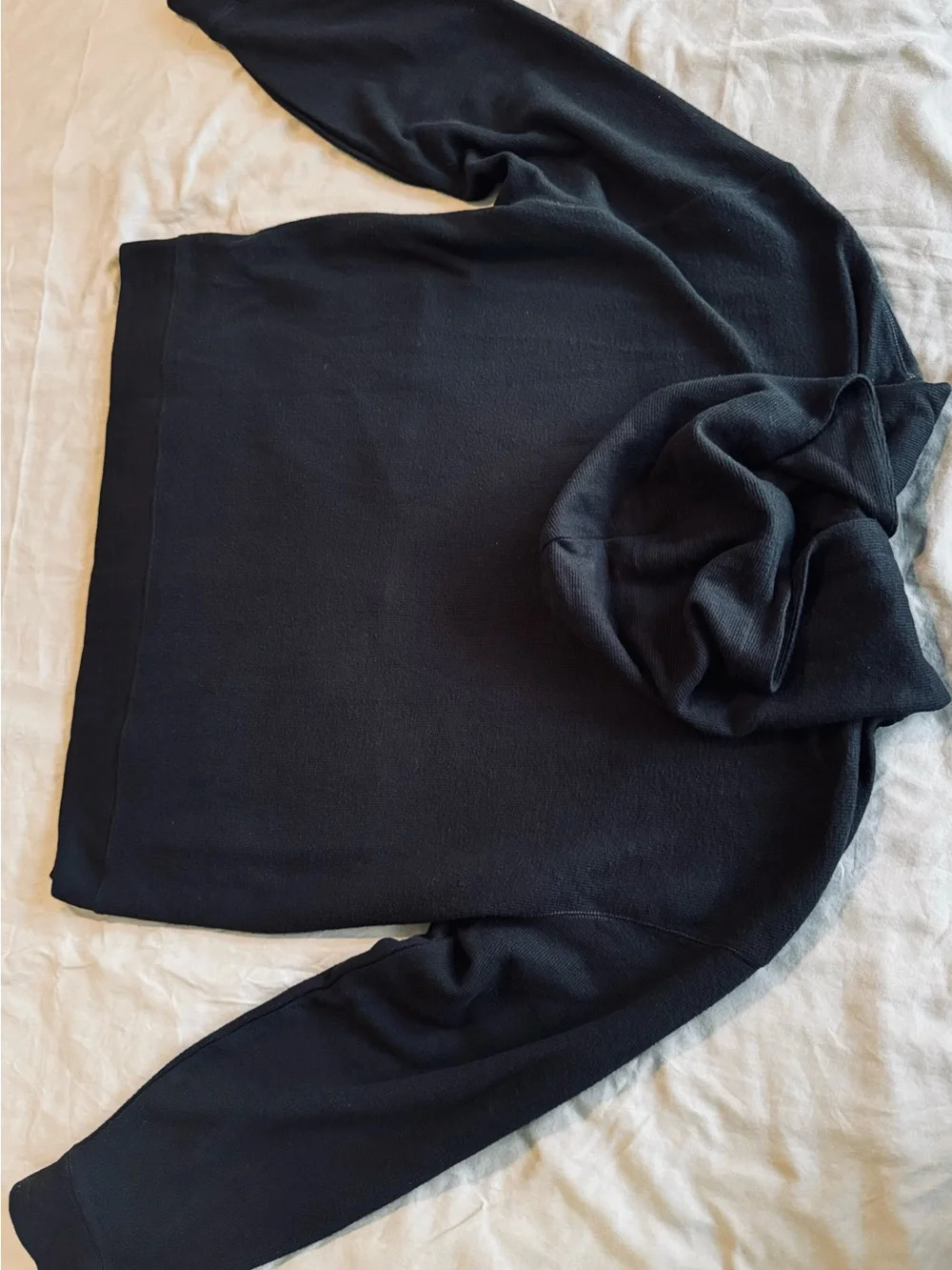 BANANA REPUBLIC Mens Brushed Waffle Lightweight Black Zip-Up Hoodie Jacket